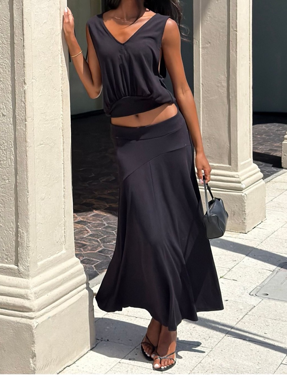 Free people good feels Bristol skirt set in black size XL